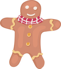 Gingerbread illustration on transparent background.
