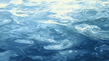 Fototapeta premium Tranquil Blue Water with Gentle Ripples - Summer Reflections and Calmness