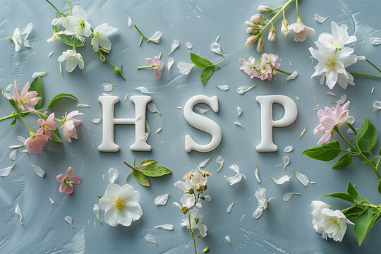 HSP letters. Highly Sensitive Person concept.