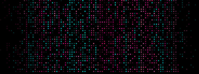 Obraz premium Abstract Pixel Background: Pink and Turquoise on Black Screen