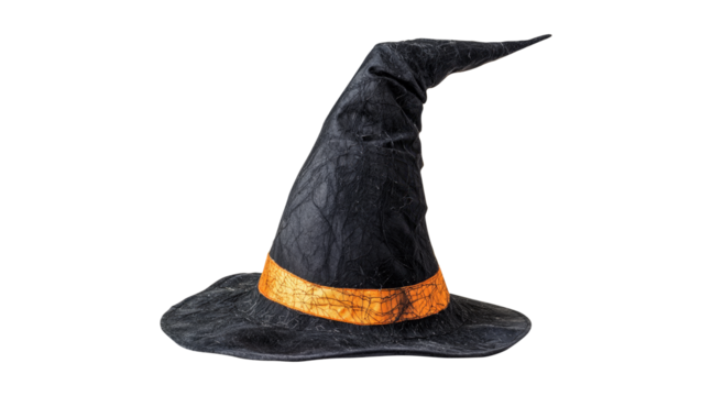 A witch hat isolated on transparent background.