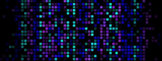 Obraz premium Pixelated Abstract Background: Shades of Blue, Turquoise, and Purple on Dark Screen