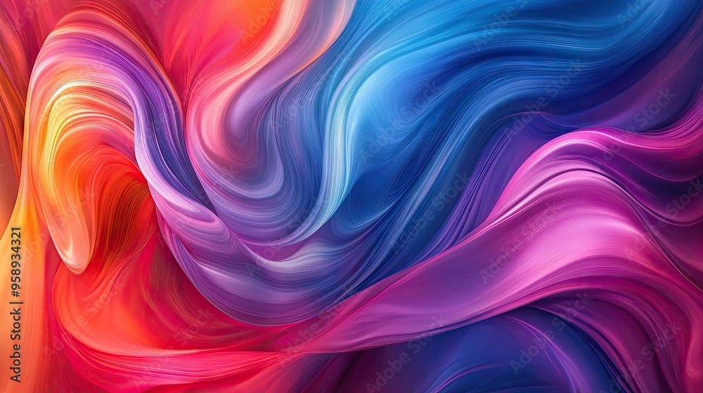 Poster dynamic and vibrant abstract background with flowing colors, creating an engaging and visually appea