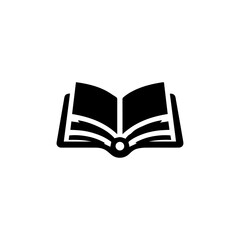 Book Icon: Black and White Vector Illustration for Timeless Design