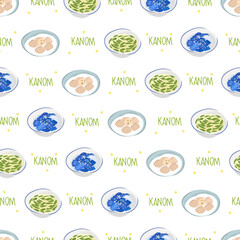 Kanom thai seamless pattern background.
