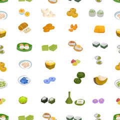 Thai dessert seamless pattern background.
