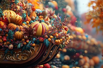 Fototapeta premium A vibrant arrangement of colorful pumpkins and berries, perfect for autumn decorations and harvest celebrations.