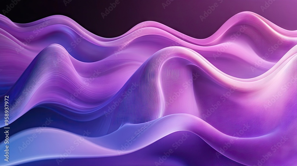 Poster Dynamic wave pattern with smooth, flowing lines and gradient colors, offering a modern and visually appealing backdrop for various applications.