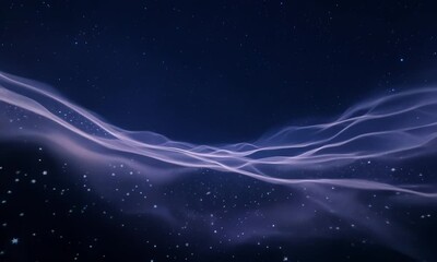 Night turbulent sky with stars 3D effect video. Motion loop animation starry sky background decoration. 4K Video