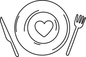 Hand drawn dish set illustration on transparent background.