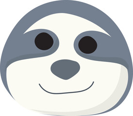 Cartoon cute sloth illustration on transparent background.
