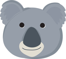 Cartoon cute koala illustration on transparent background.
