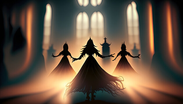 Halloween Spectral Soirée: Dancing Ghosts in Abandoned Castle