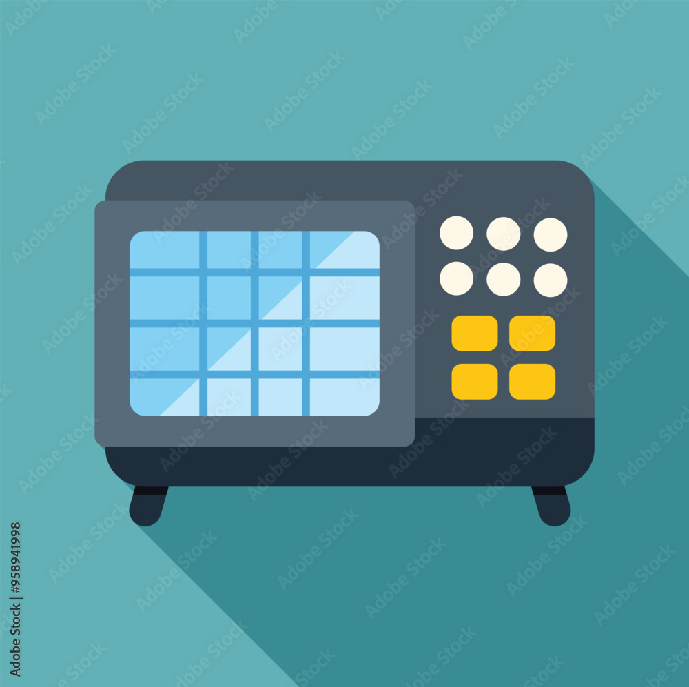 Aufkleber digital control panel with display showing data is being processed and buttons for changing modes