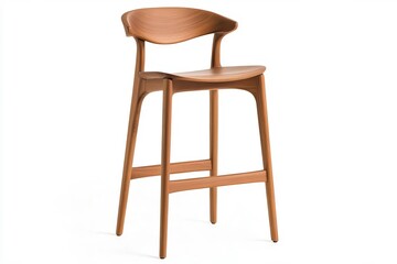 Stylish wooden bar stool with a modern design and smooth finish, perfect for contemporary spaces and elevated seating.