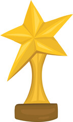 Trophy illustration on transparent background.
