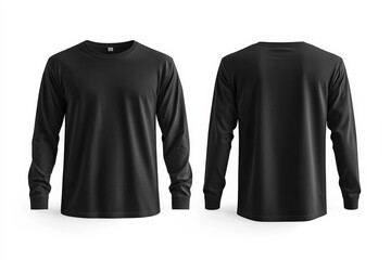 Black long sleeve tshirt mockup isolated created with Generative AI