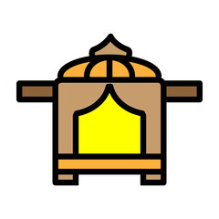 Traditional Palki (palanquin) Vector Filled Icon Design