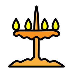 Brass Lamp Vector Filled Icon Design