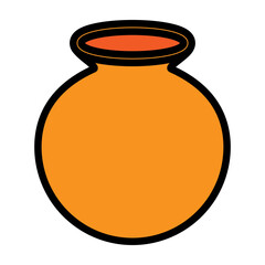 Earthen Pot Vector Filled Icon Design