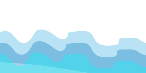 Abstract wave layer vector background illustration. Background vector illustration of blue ocean wave layer. Sea waves layered vector background illustration and sea beach vector illustration. 