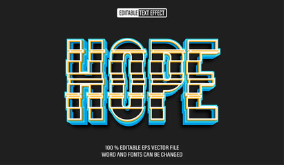 Editable 3d text style effect - Hope T-shirt Screen Printing text effect Template