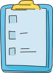 Cartoon document illustration on transparent background.
