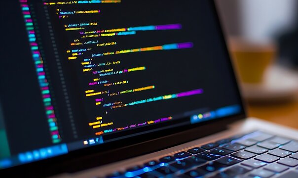 Colorful Code on a Laptop Screen