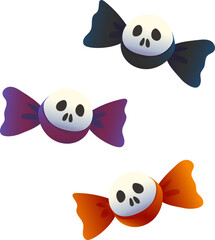 Naklejka premium Skull Halloween Candies (Gradient Color Style)