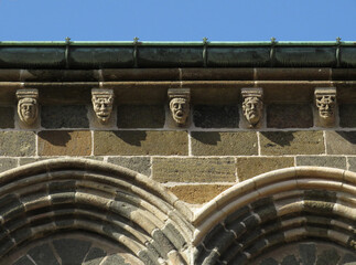 Romanesque Cathedral of Puy-en-Velay. 12 century. France.
Detail of cornice decorated with brackets...