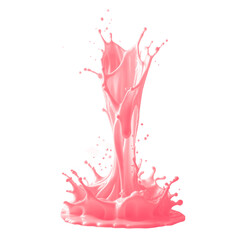 Naklejka premium Pink yogurt splatter on clear background