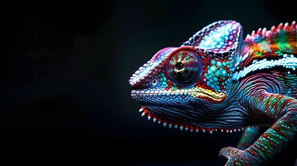 Obraz premium Close up of colorful chameleon. 