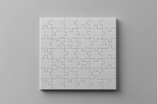 This impressive 3D clear jigsaw puzzle mockup showcases a blank, fully customizable design that is perfect for effectively showcasing your artwork or promotional content in a visually appealing way