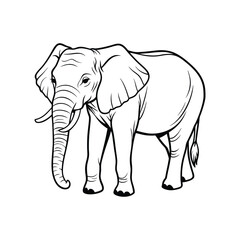 Fototapeta premium Elephant vector icon on white background. 