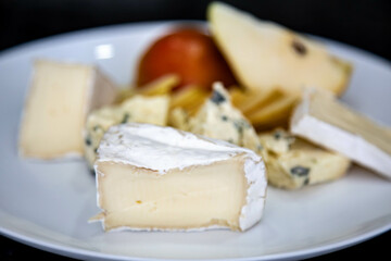 Classic combination of perfect flavors, pear, brie cheese and gongonzola cheese
