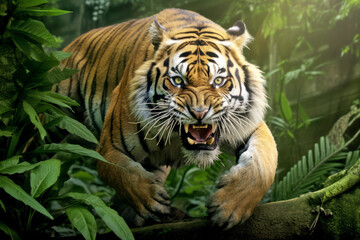 Fototapeta premium Tiger Animal Nature In The Majestic Wilderness