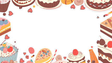 Different kind of cakes banner poster