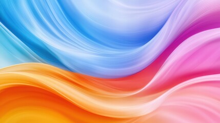 Fototapeta premium Smooth gradient waves of color flowing and blending into each other, creating a continuous abstract visual