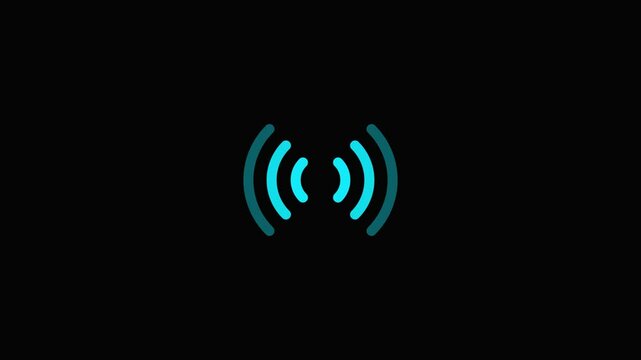 Animated of Wifi hotspot icon symbol signal. Wireless animation, alarm, broadcast, air, just drag and drop on your timeline concept.