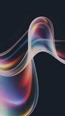 Holographic 3D Abstract Wave Pattern Fluidity and Motion with Iridescent Colors for Cutting-Edge Digital Art and Futuristic Design Projects