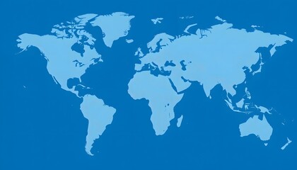 A world map showing the continents and major landmasses in shades of blue
