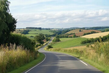Fototapeta premium Winding Road Through Green Countryside