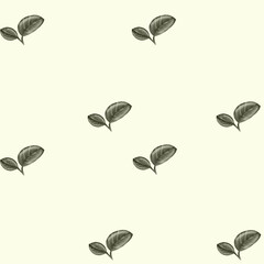 Elegant floral pattern showcasing delicate leaves on a soft cream background