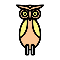 Owl Vector Filled Icon Design