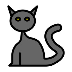 Black Cat Vector Filled Icon Design