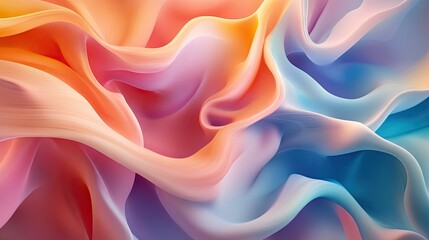 Obraz premium Organic 3D fluid shapes in a spectrum of colors, blending together in a smooth, flowing design that evokes creativity and innovation.