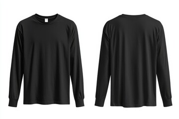 Black long sleeve tshirt mockup isolated created with Generative AI