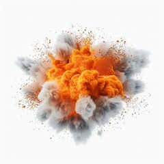 Flames and shockwave everywhere, massive explosion, energy burst element, hand-drawn illustration,...