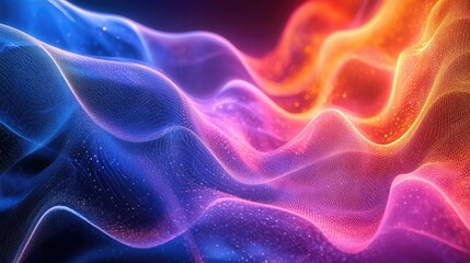Obraz premium Resonance waves in an abstract background, showcasing rhythmic patterns and fluid motion in a spectrum of colors. Great for digital designs.