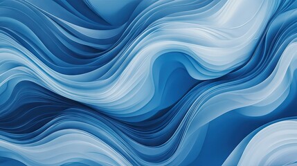 Soft, wavy lines in various shades of blue, creating an abstract and calming background perfect for design or presentation use.